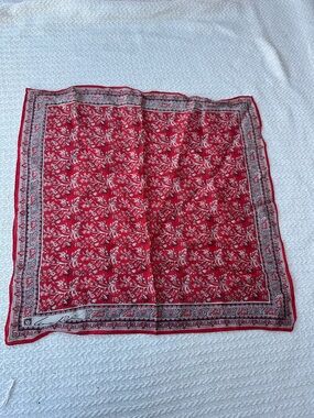 Anne Klein red floral Silk Scarf